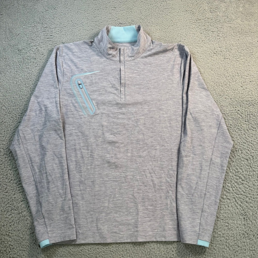 Johnnie-O Performance Mens Medium Gray Heather 1/4 Zip Pullover Golf Shirt 11227